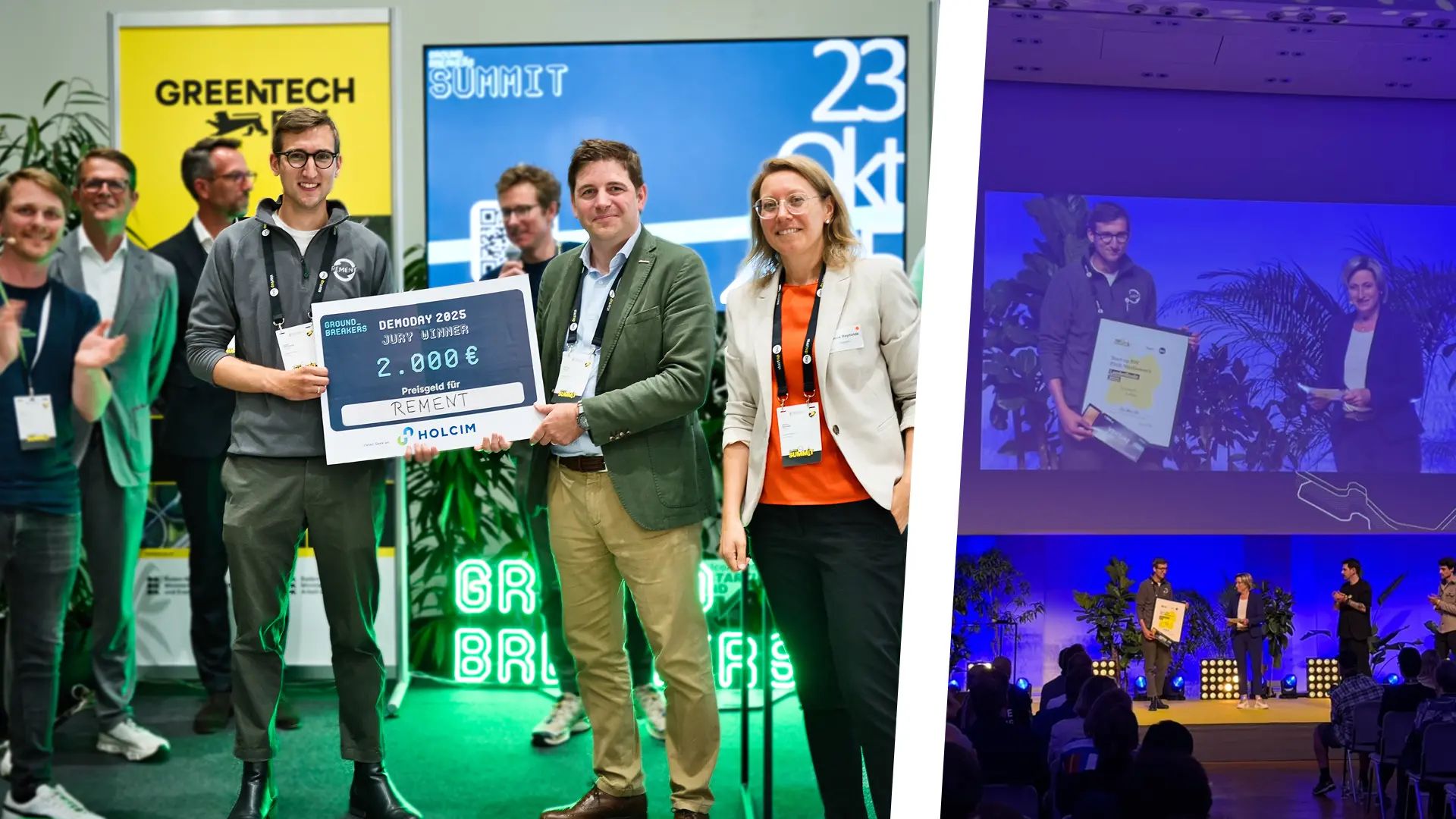 Rement wins groundbreakers and startup bw pitch price